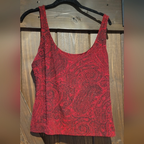 Alex Evenings EUC Women's Red Tank & Cardigan Glitter Set SZ Med - Picture 3 of 6